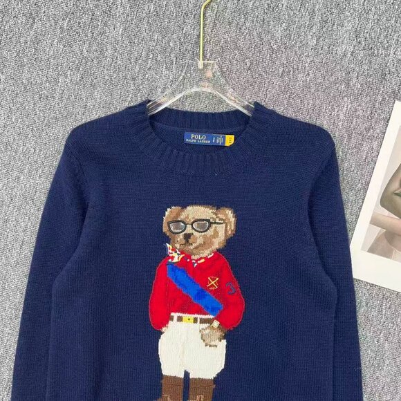 Polo Ralph Lauren Navy blue women's sweater with knight bear pattern - Picture 11 of 11